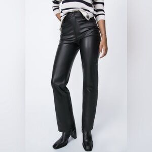ZARA 90S WIDE-LEG FAUX LEATHER PANTS